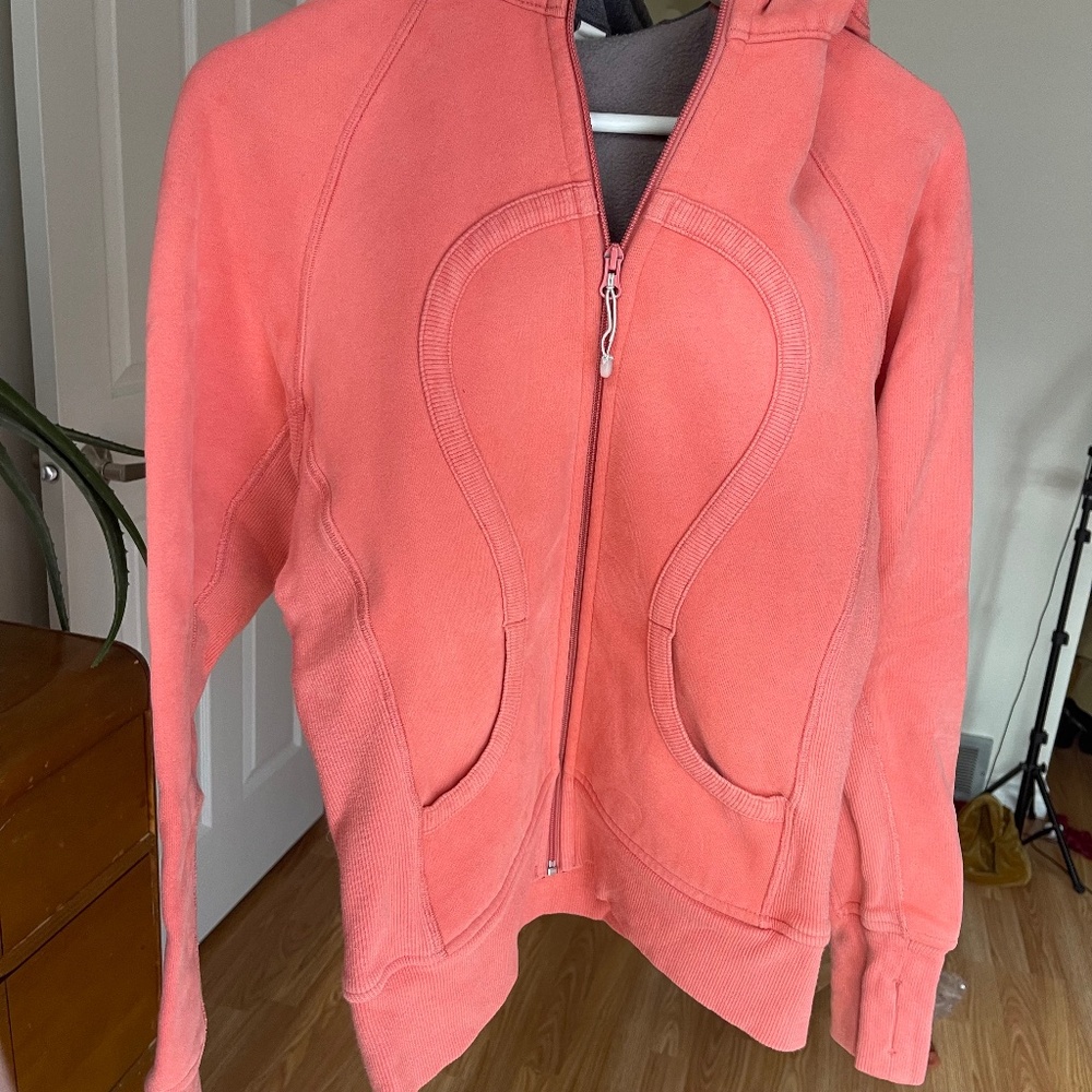 Salmon Lululemon Scuba Hooded FullZip Sweater